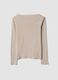 Beige pure cotton crew-neck T-shirt_6
