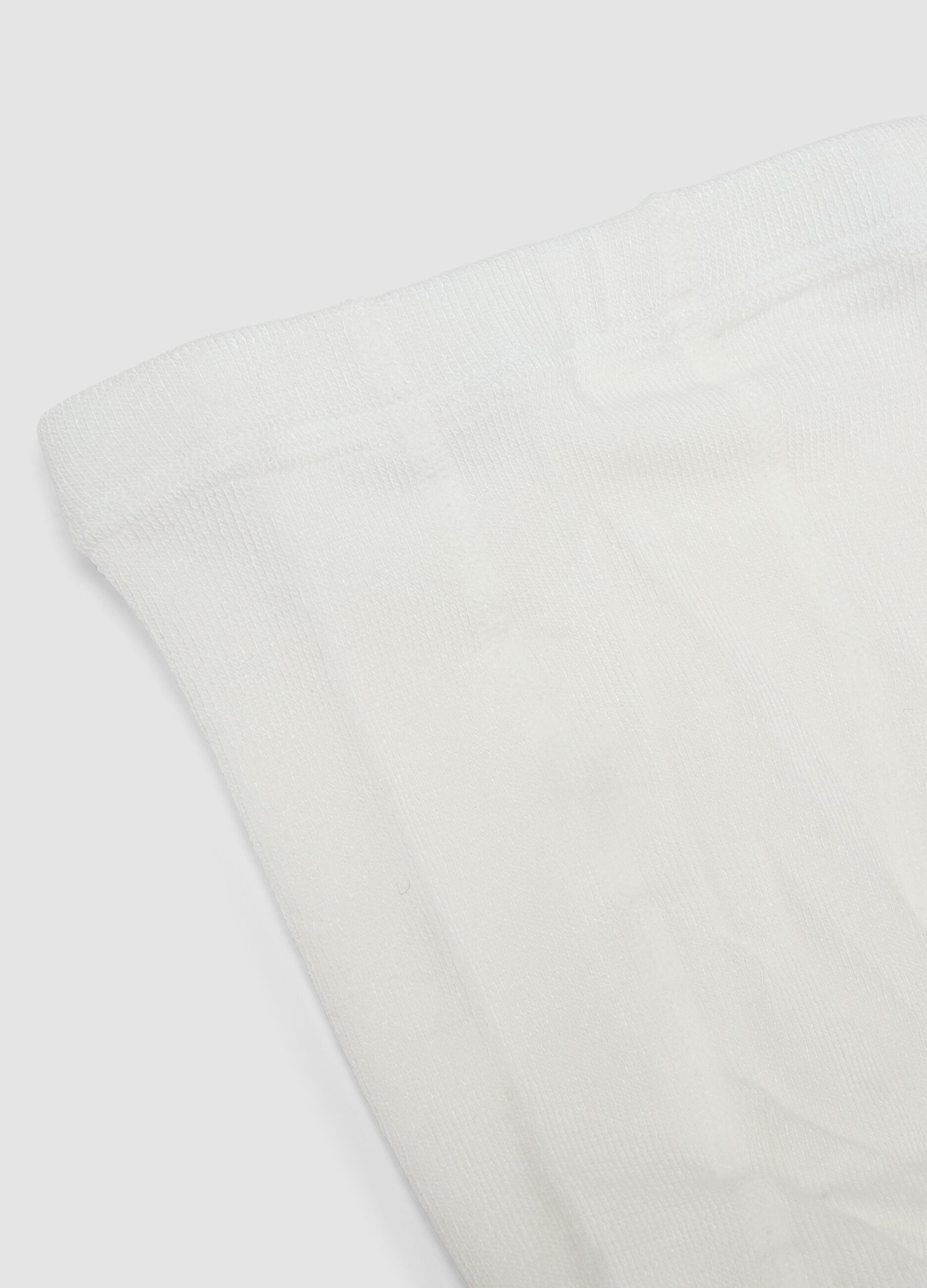 White ribbed stretch tights