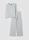 Grey stretch viscose pyjamas with crew neck_0