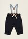 Blue stretch-cotton trousers with braces_0