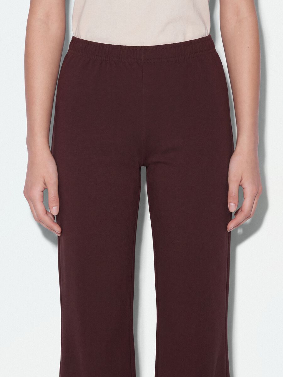 Brown pure cotton flared joggers_3