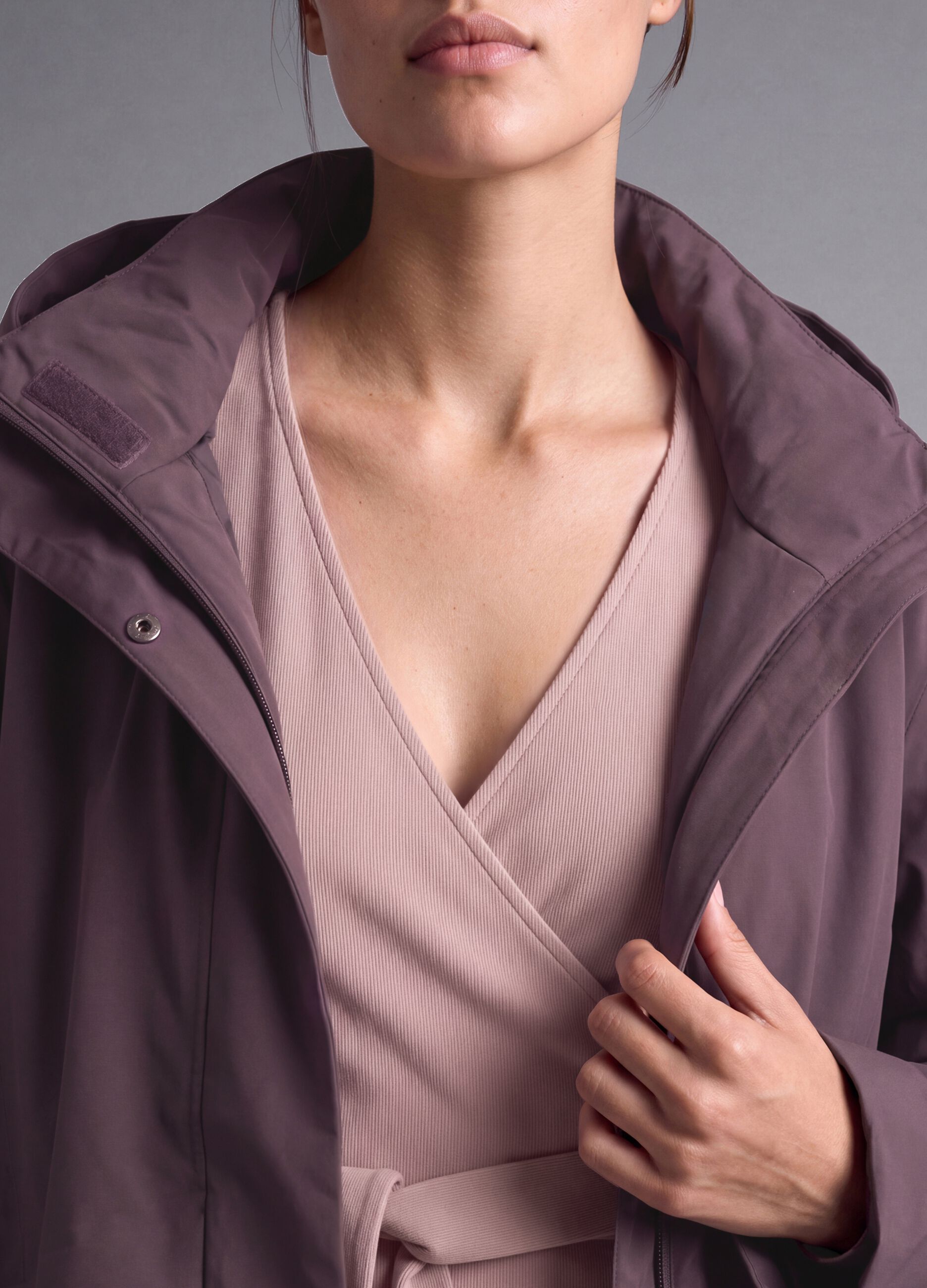 Water-repellent, breathable padded purple parka with hood ALTAVIA STUDIO
