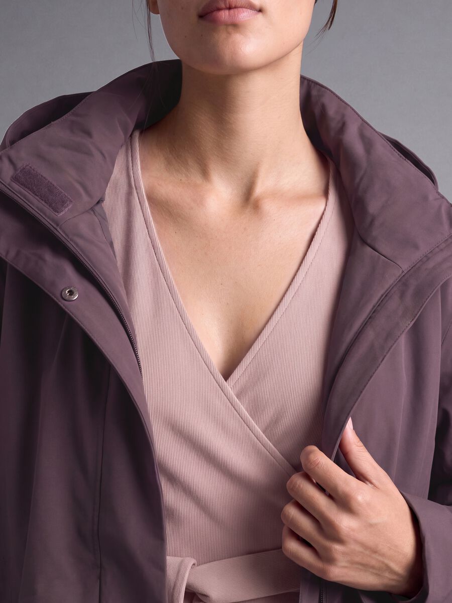 Water-repellent, breathable padded purple parka with hood ALTAVIA STUDIO_3