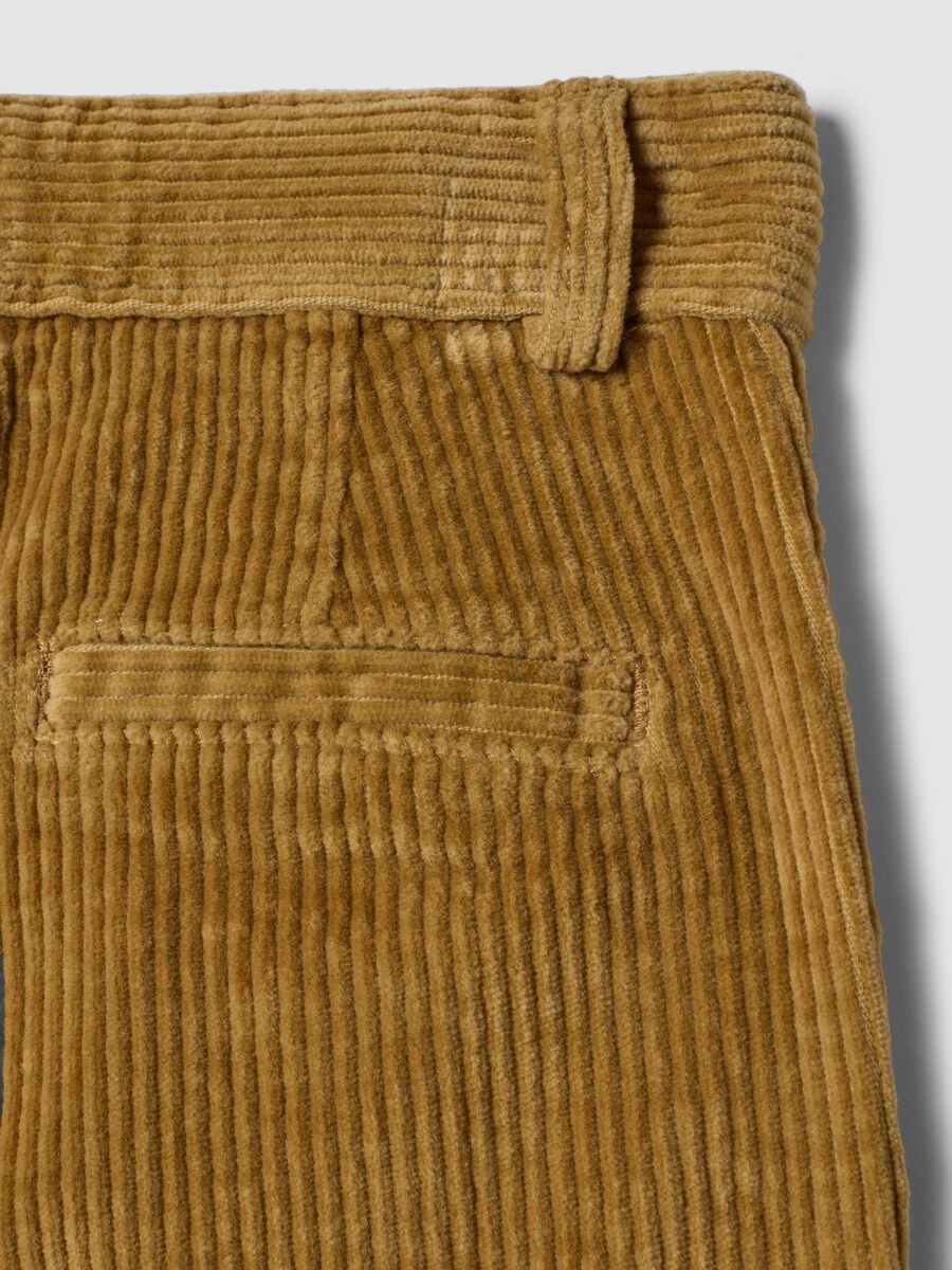 Yellow regular-fit ribbed stretch cotton chino trousers_3