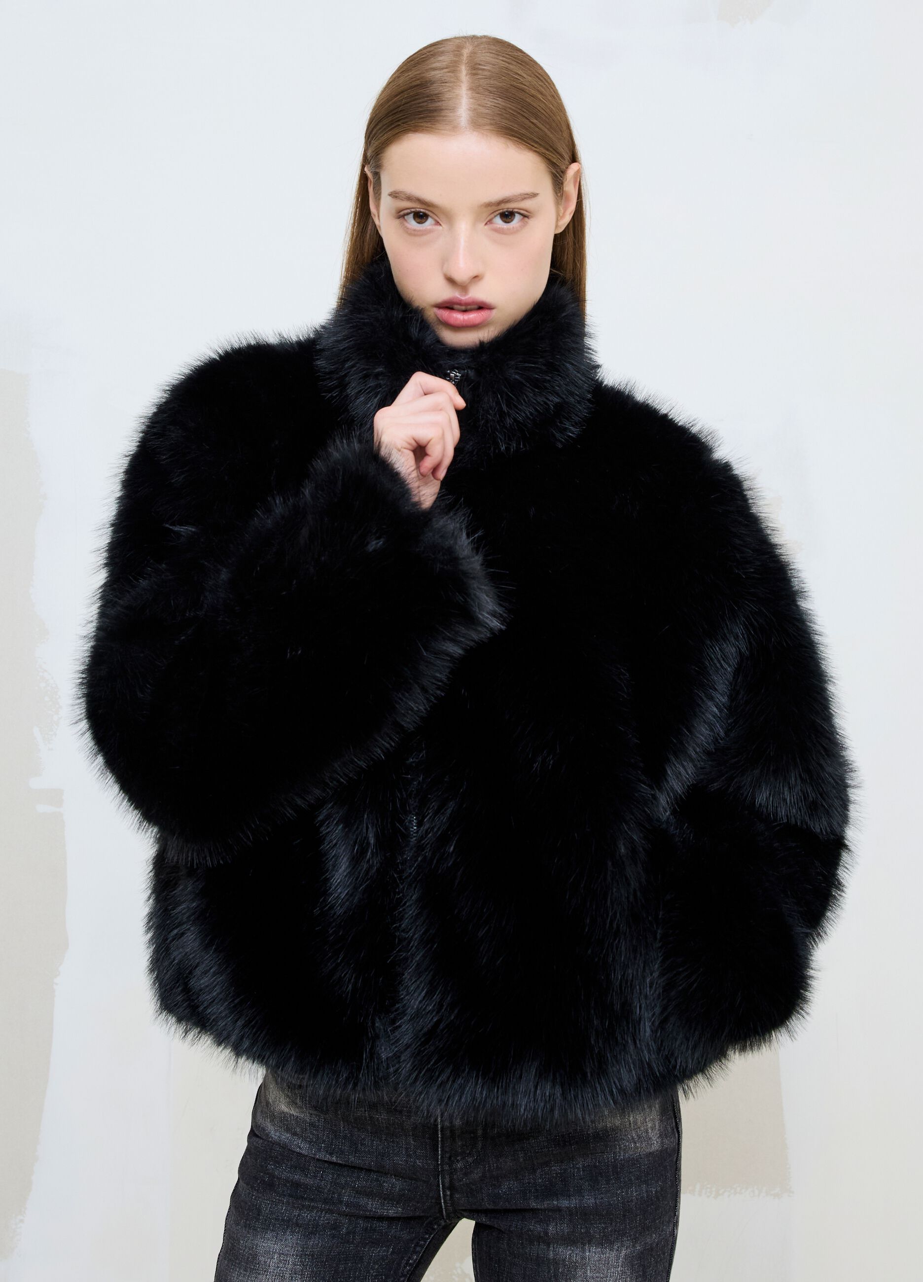 Black Faux Fur Jacket
