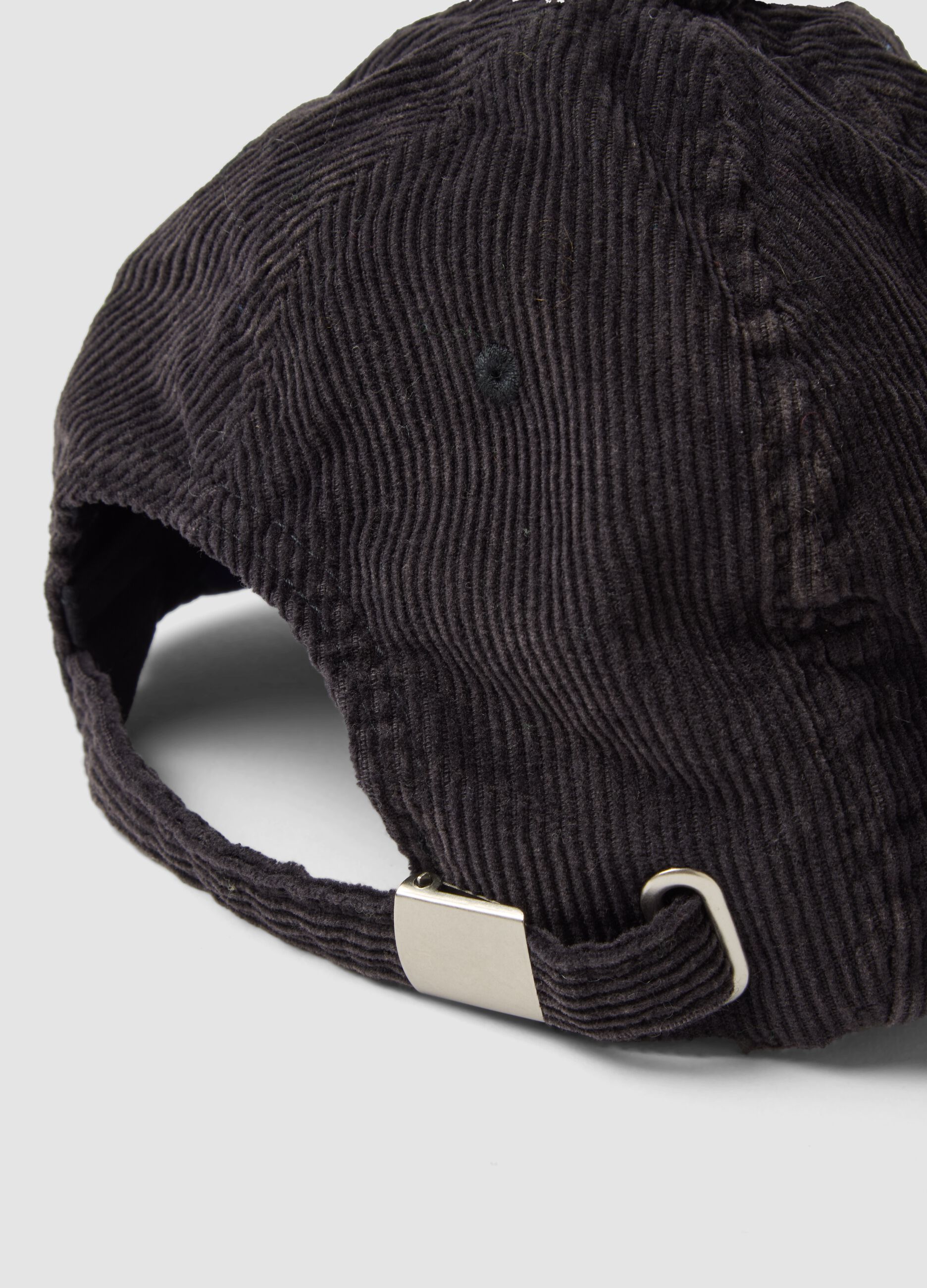 Cappello baseball marrone in puro cotone a coste