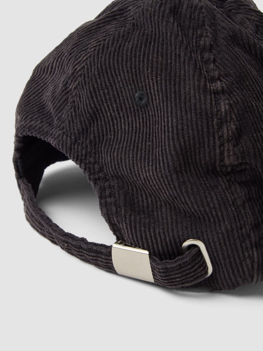 Brown pure cotton ribbed baseball cap_2