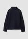 Shacket blu navy imbottita in misto lana e viscosa_2