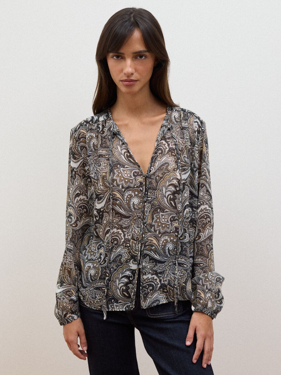 Multicolour paisley-print long-sleeve shirt_0