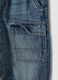 Blue denim joggers in cotton and viscose blend, relaxed fit for boys_6