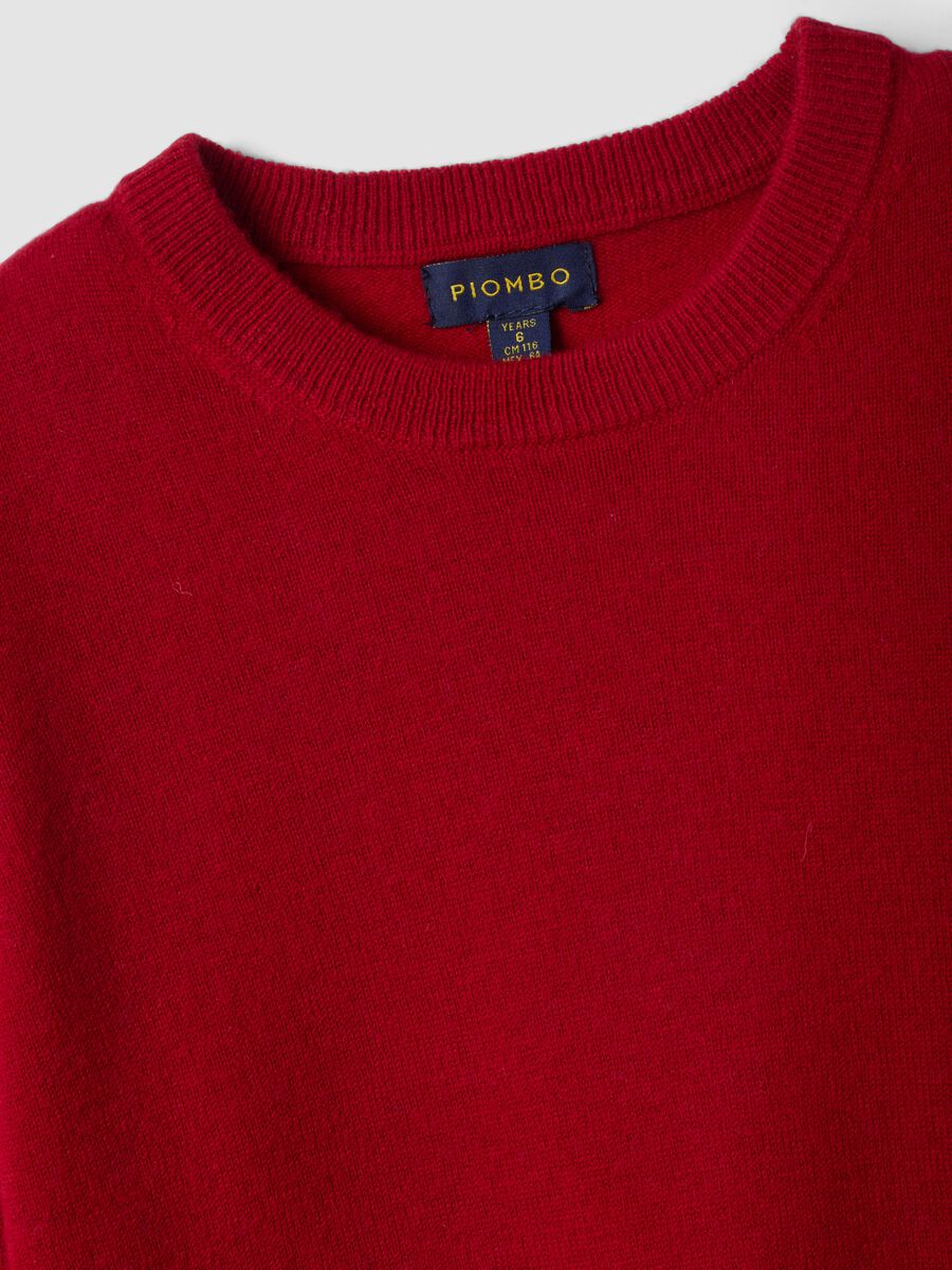 Red pure wool long-sleeve jumper, regular fit_4