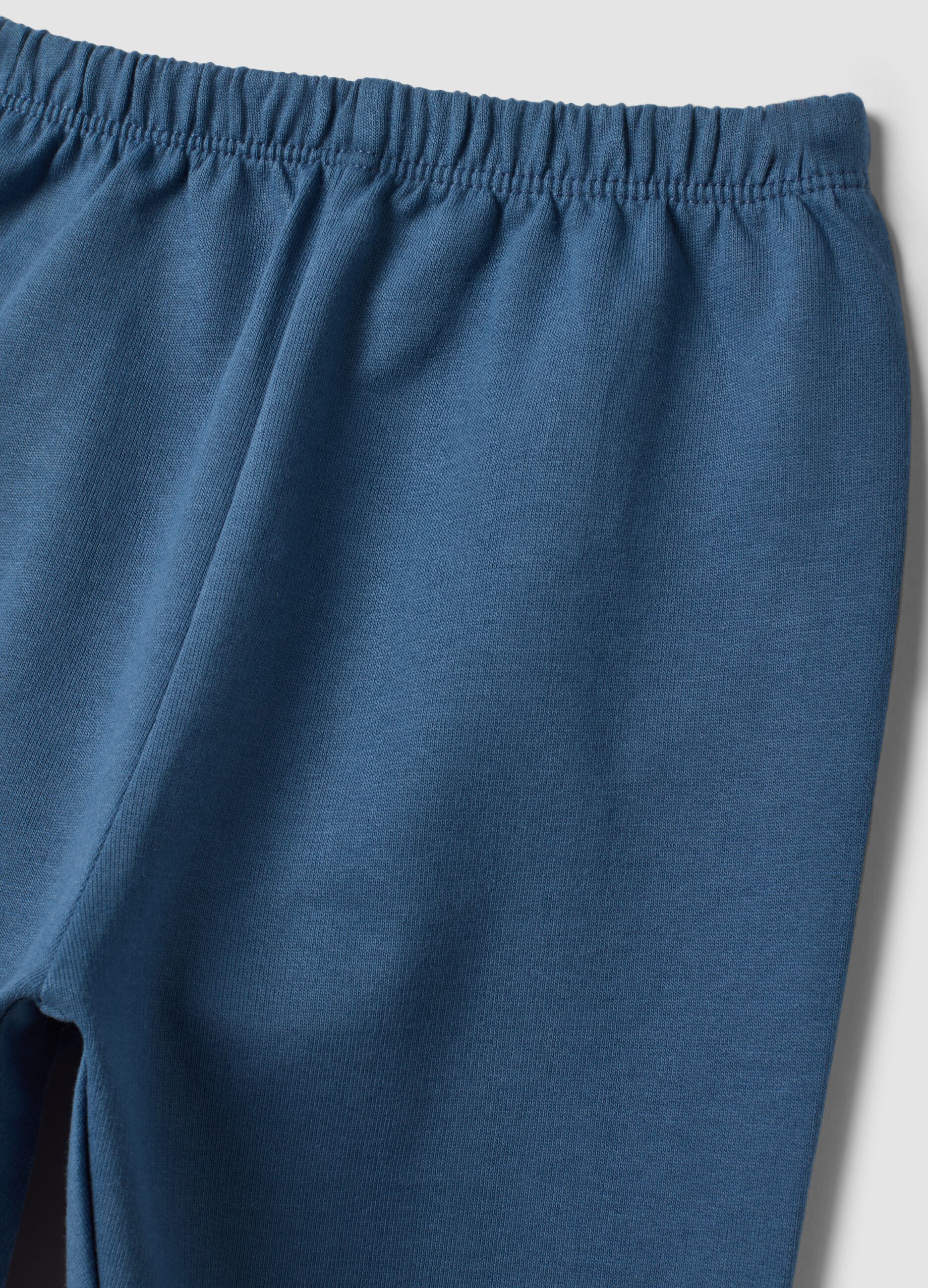 Pigiama blu oceano in puro cotone organico con girocollo
