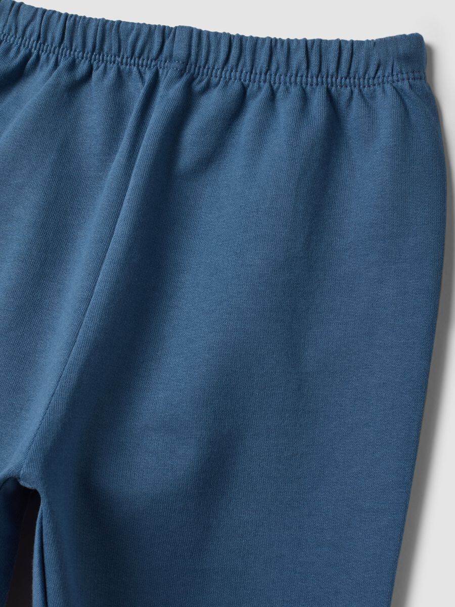 Ocean blue pure organic cotton crew-neck pyjamas_3