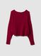 Red regular-fit top with wide neckline_2