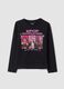 Black pure cotton T-shirt with K-Pop Demon Hunters print_0