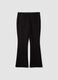 Black Milano-stitch flared leggings in stretch viscose_0