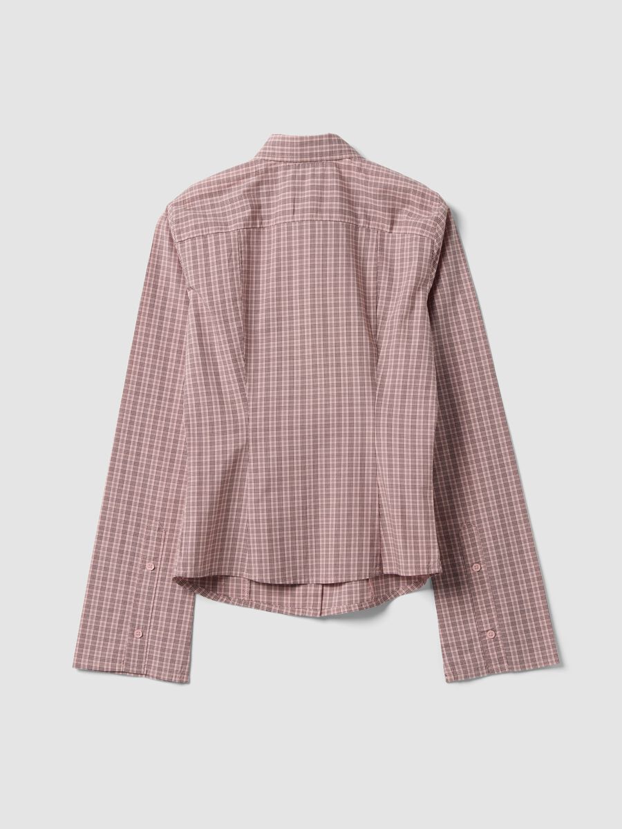 Pink checked slim-fit pure cotton poplin shirt_6