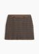 Brown striped pure cotton mini skirt_5