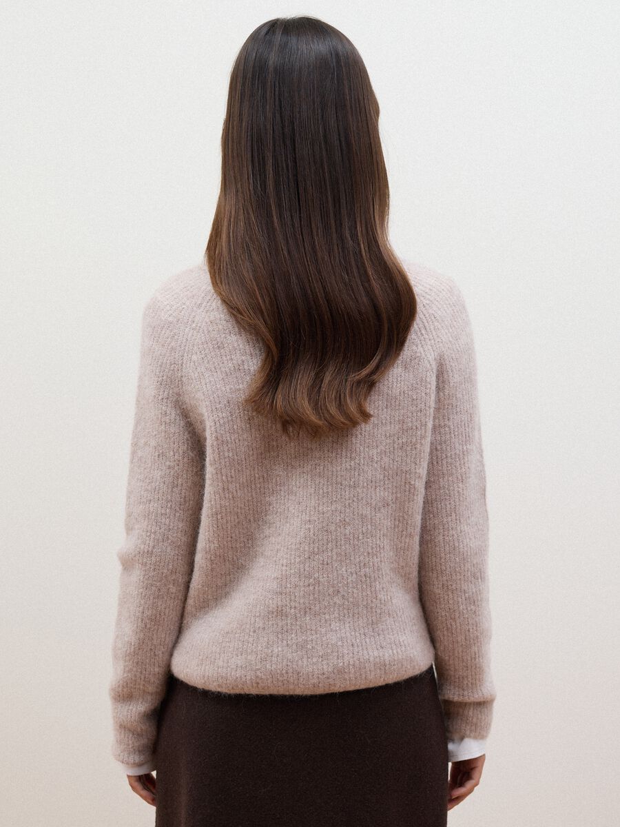 Beige alpaca and wool blend crew-neck jumper_3