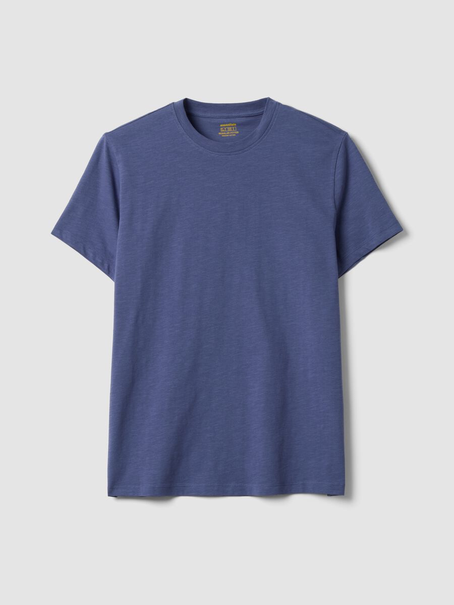 Purple pure cotton regular-fit short-sleeve T-shirt_4