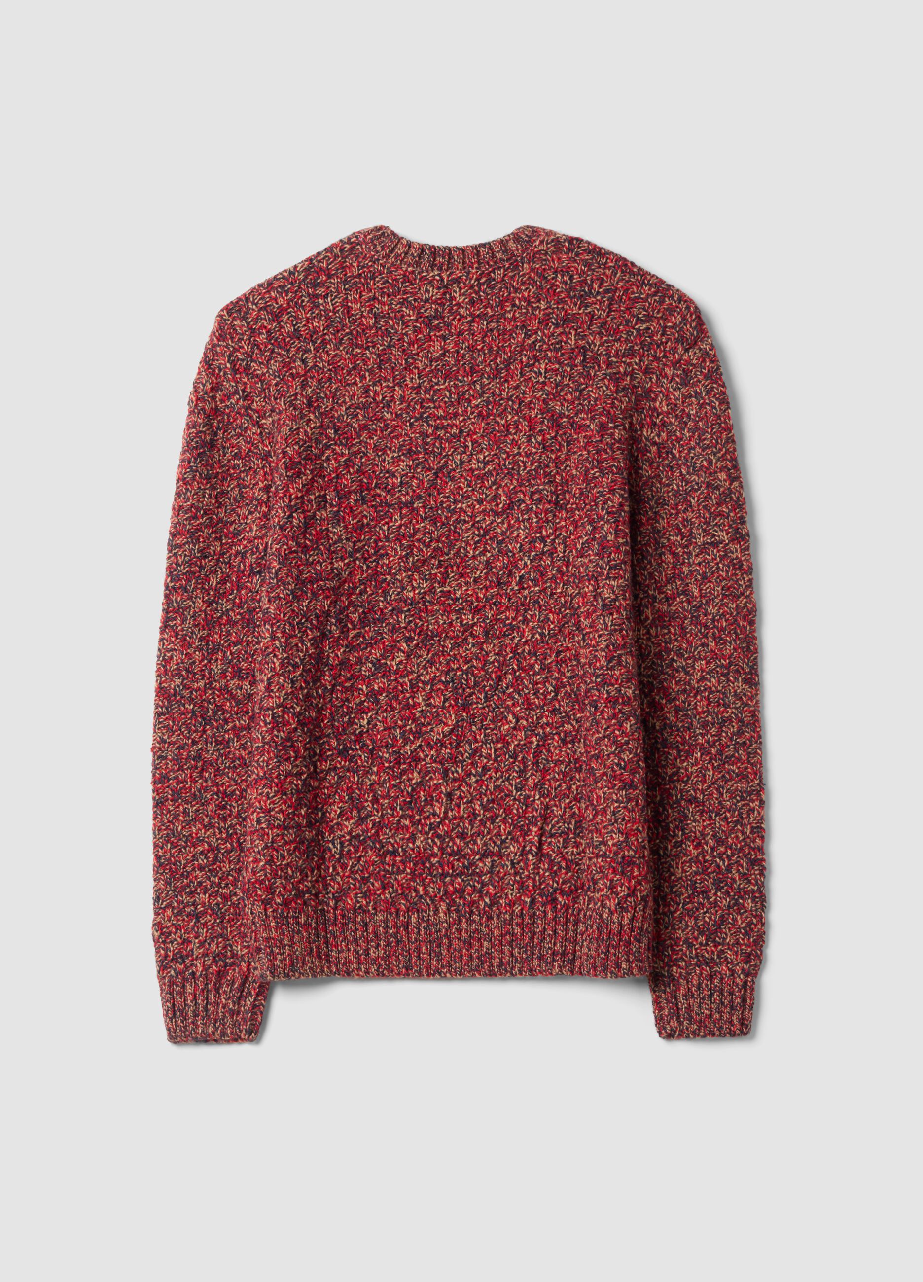 Multicolour regular-fit wool-blend crew-neck jumper