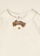 White organic stretch cotton baby bodysuit with bow_1