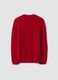Maglia rossa girocollo in misto lana con lavorazione jacquard_6