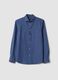 Light blue pure cotton twill shirt, regular fit_4