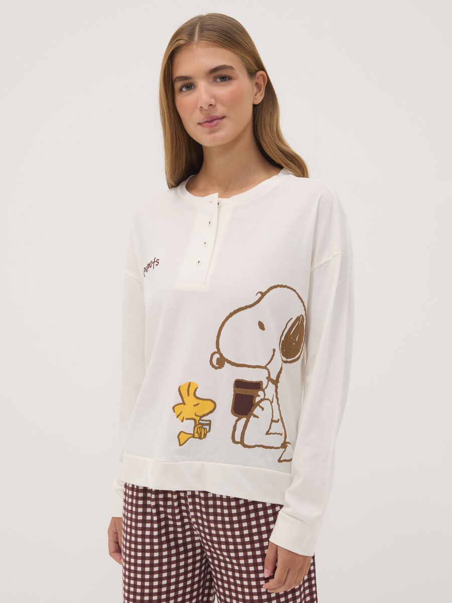 بيجاما بنية من قطن عضوي 100% بطابع Peanuts_1
