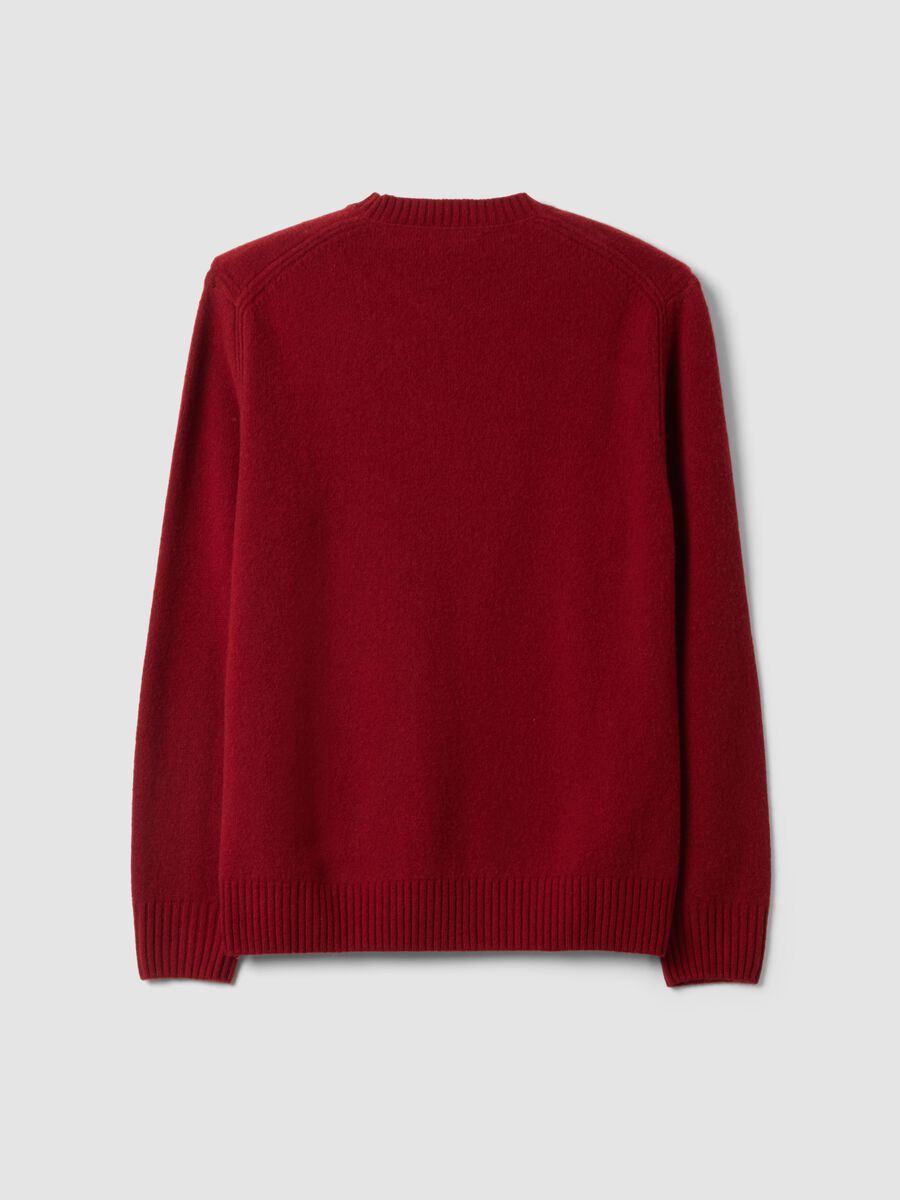 Red crew-neck wool-blend jumper, regular fit_2