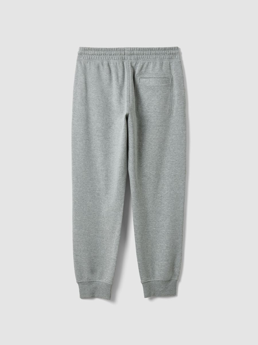 Grey cotton-blend joggers with cuffed hems and drawstring waist_2
