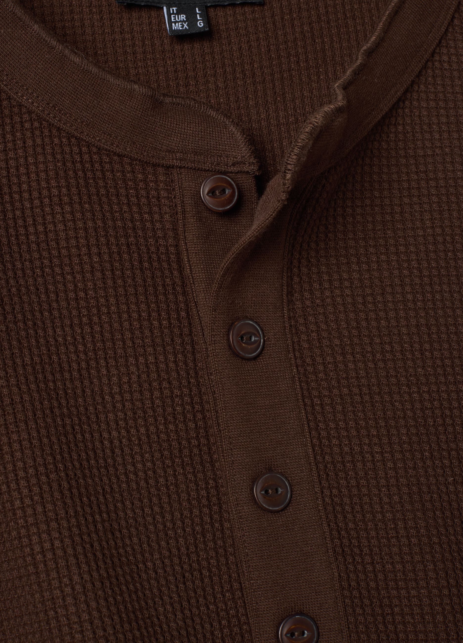Maglia marrone chiaro girocollo in puro cotone over fit