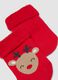 Bipack calze rosse e bianche in cotone organico elasticizzato con renne_2