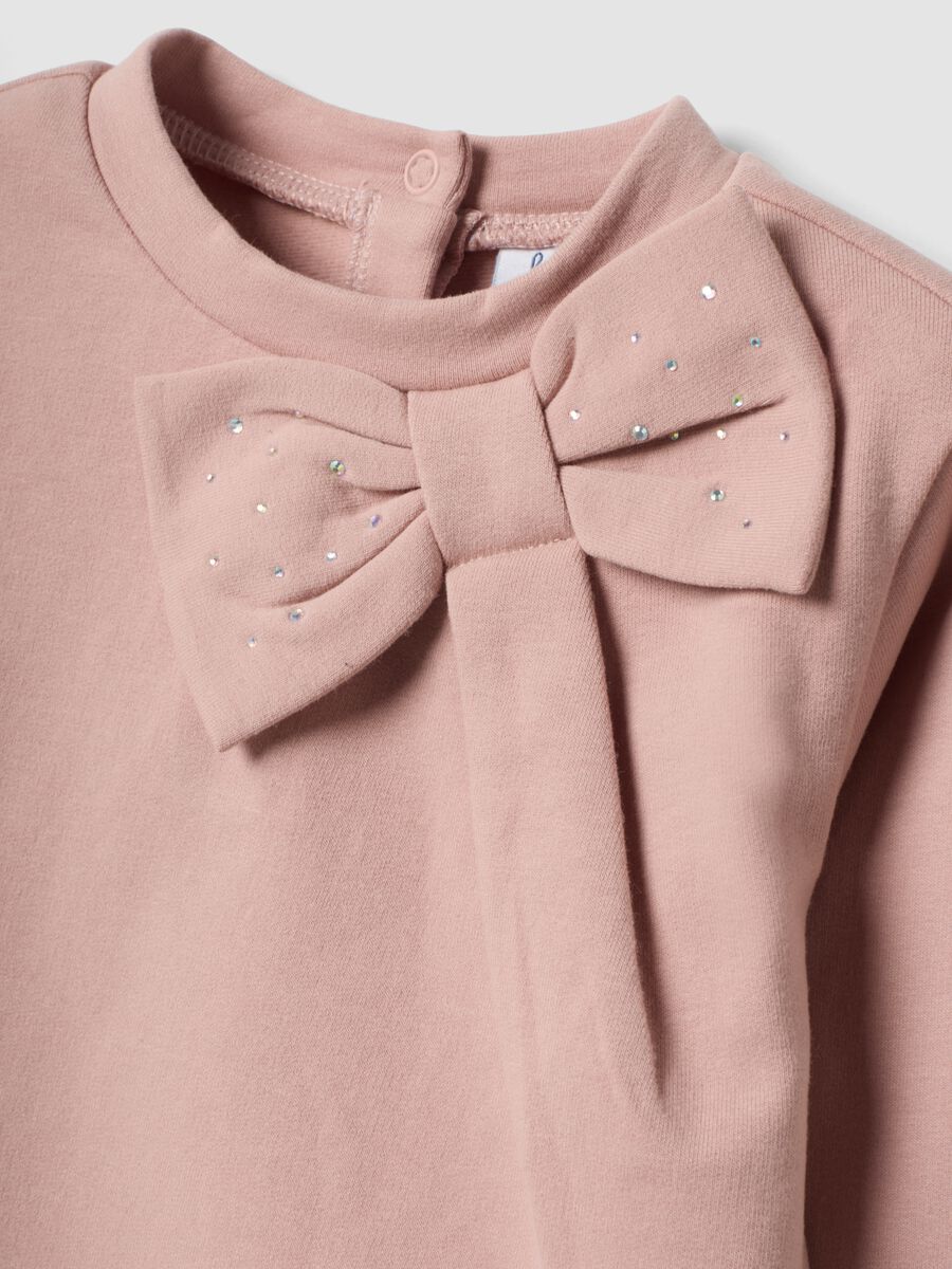 Pink stretch cotton set with crew neck_3