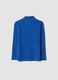 Blue stretch organic cotton crew-neck T-shirt_1