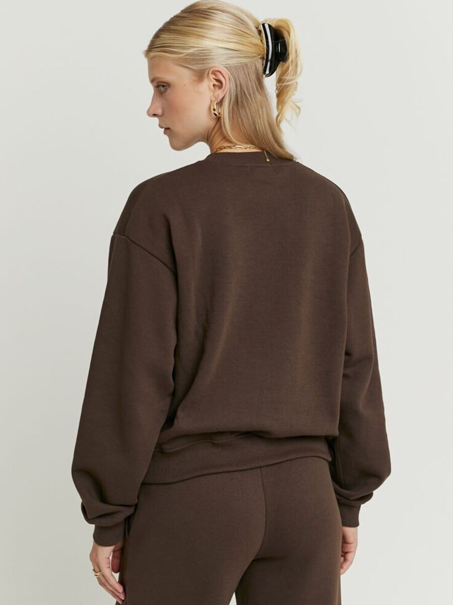Brown cotton blend sweatshirt regular fit_1