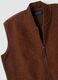 Brown wool-blend gilet with zip_1