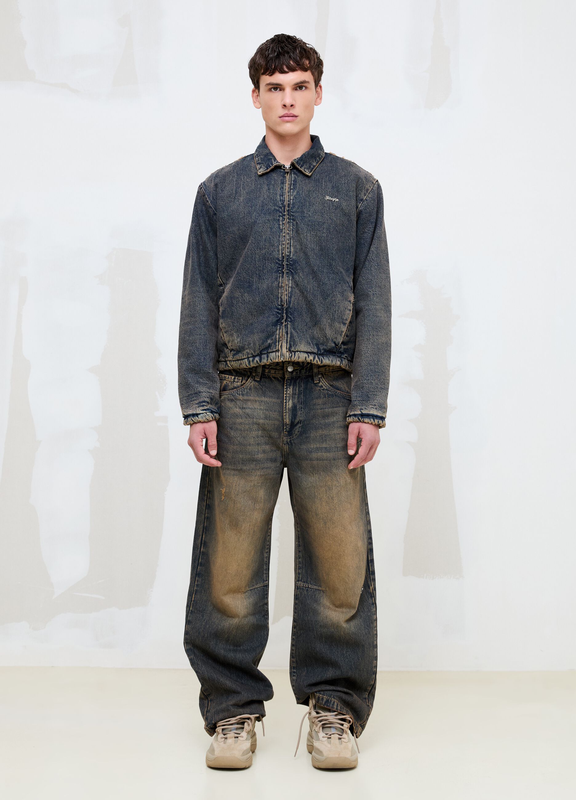 Denim Padded Jacket Vintage Dark Blue