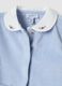 Blue organic cotton-blend sleepsuit with collar_3