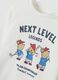 White organic cotton T-shirt with teddy bear print_2
