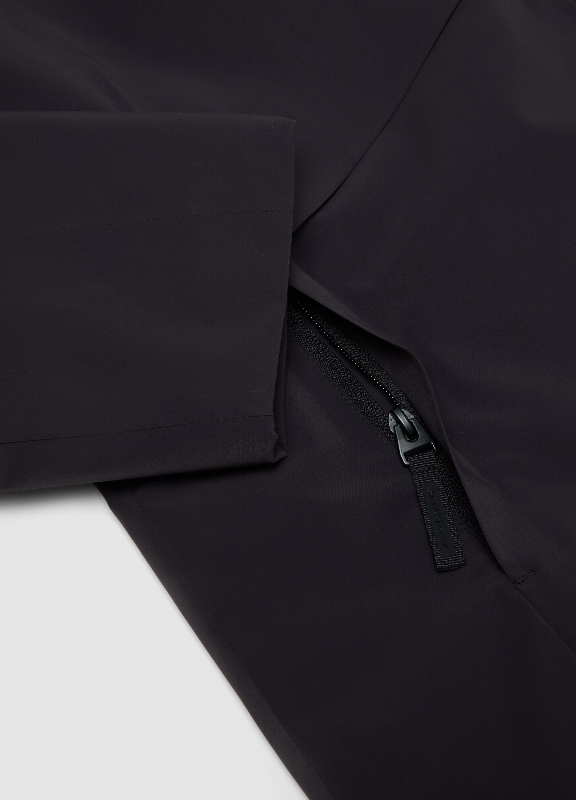 Black water-repellent hooded jacket with zip, regular fit ALTAVIA STUDIO
