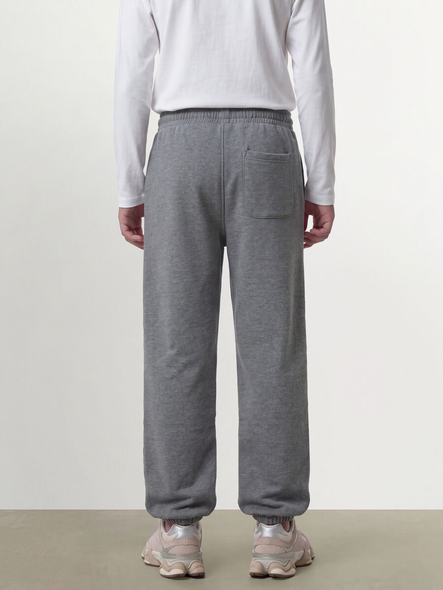 Grey marl joggers in organic cotton and viscose blend_4