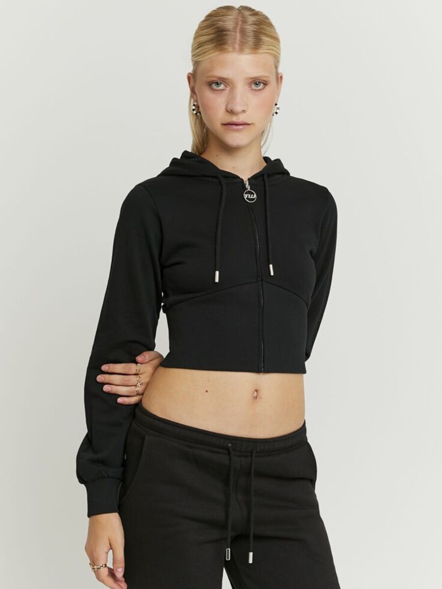 Black Cotton Blend Regular Fit Hoodie_0