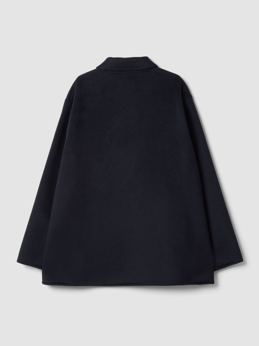 Blue wool-viscose blend over-fit coat with buttons_2