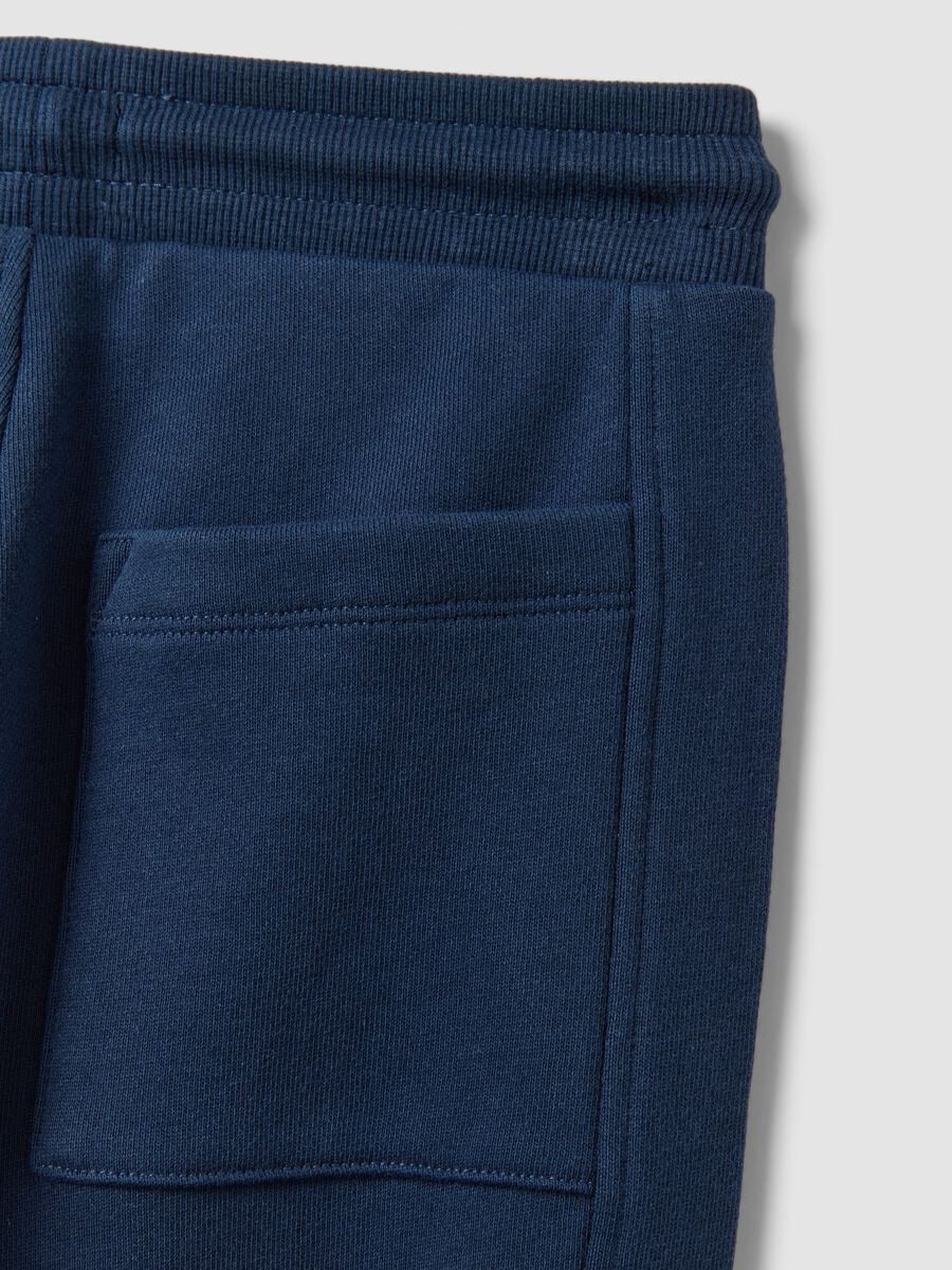 Blue organic cotton comfort-fit joggers for boys_3