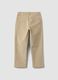 Pantaloni chino beige in cotone elasticizzato a coste_1