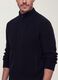 Navy rib-knit zip cardigan with collar, regular fit_2