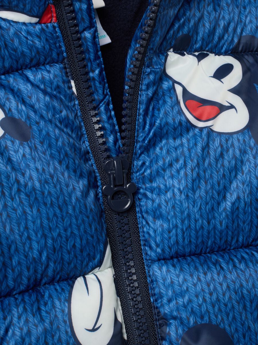 Blue hooded padded jacket with Mickey & Friends print_3