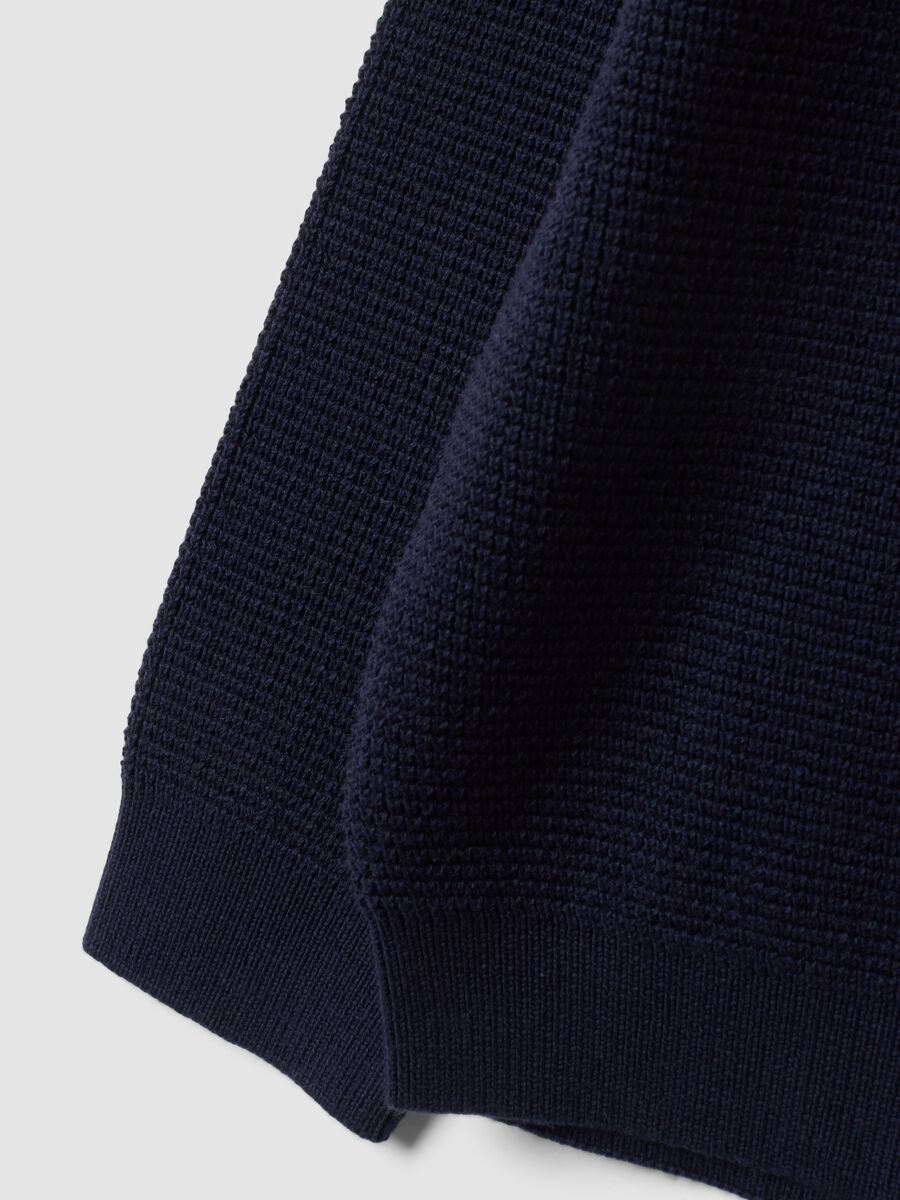 Blue cotton-blend crew-neck knitted jumper_3