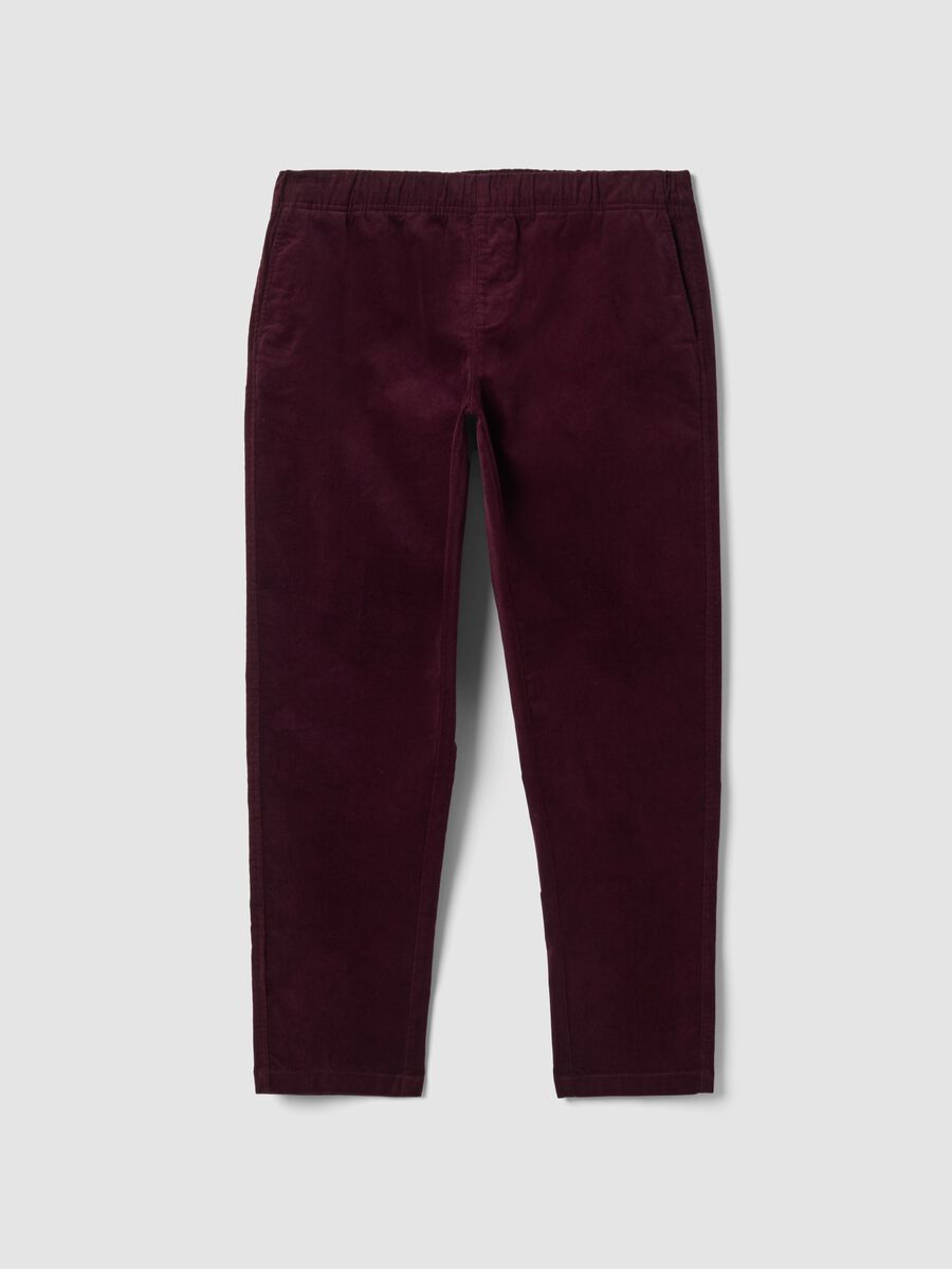 Purple stretch-cotton wide-leg trousers_0